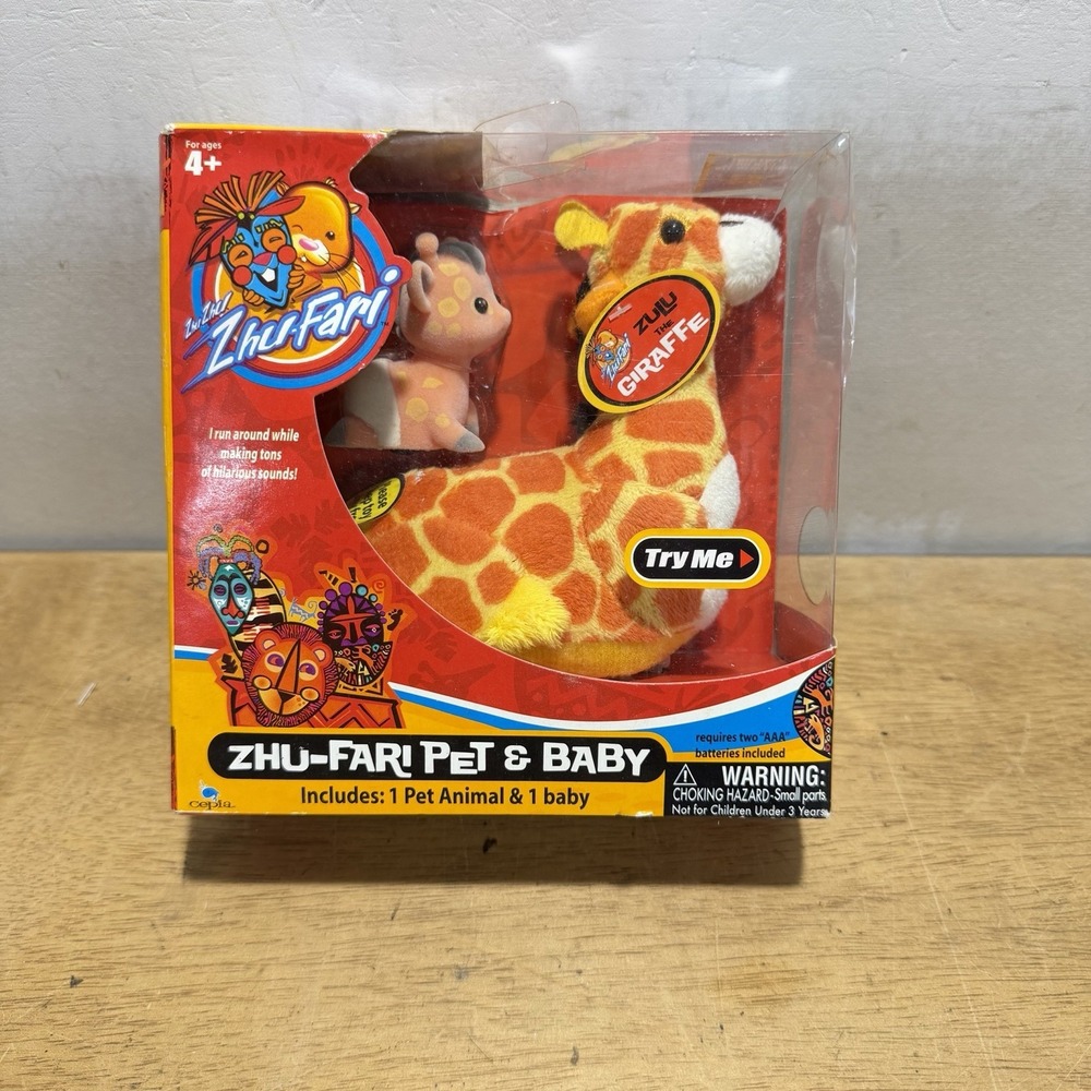 ZhuZhu Pets Zhu-Fari Pet & Baby Zulu the Giraffe Interactive Toy 81974 NEW